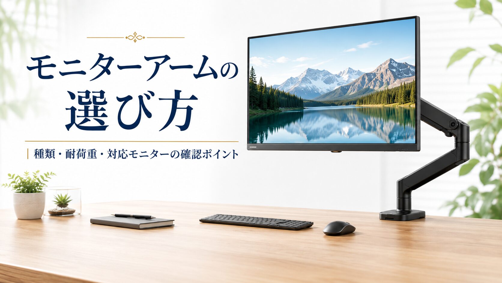 モニターアームの選び方｜種類・耐荷重・対応モニターの確認ポイント